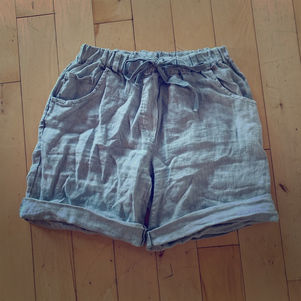 100% linen light gray shorts (from Italy)